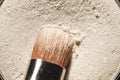 Eyeshadow and brush close-up Royalty Free Stock Photo