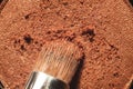 Eyeshadow and brush close-up Royalty Free Stock Photo