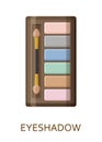 Eyeshadow palette. Make up background. Cosmetic icons collection