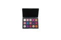 Eyeshadow. Eyeshadow palette makeup. Opened color set for shadows. Women`s cosmetic accessory, fashion.