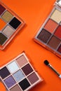 Eyeshadow Palettes on Orange Background