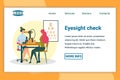 Eyesight Check in Hospital or Clinic Flat Banner. Royalty Free Stock Photo