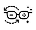 Eyesight glasses, plus and minus lenses, isolated line icon