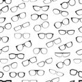 Eyesight glasses with various styles of plastic framing isolated cartoon flat vector seamless pattern Royalty Free Stock Photo