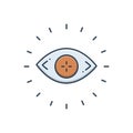 Color illustration icon for Eyesight, optician and eye