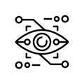 Black line icon for Eyetap Augmentation, gadget and reality Royalty Free Stock Photo