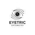 Eyetric optometry logo, vector metric eye style for digital service