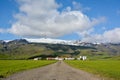 Eyjafjallajokull volcano in Iceland against blue summer sky Royalty Free Stock Photo
