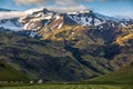 Eyjafjallajokull volcano at sunset in Iceland Royalty Free Stock Photo