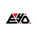 EYO triangle letter logo design with triangle shape. EYO triangle logo design monogram. EYO triangle vector logo template with red Royalty Free Stock Photo
