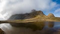 Eystrahorn mountains in Iceland eastern shore line Royalty Free Stock Photo