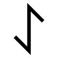 Eywas rune yew strength egis symbol icon black color vector illustration flat style image Royalty Free Stock Photo