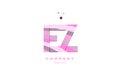 ez e z alphabet letter logo pink purple line icon template vector