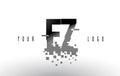 EZ E Z Pixel Letter Logo with Digital Shattered Black Squares