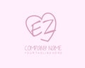 EZ Initial handwriting with heart frame Royalty Free Stock Photo