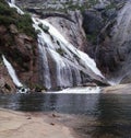 Ezaro river waterfall, in carnota, la coruÃÂ±a, spain, europe