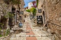 EZE, FRANCE - JUNE 04, 2019: Old traditional architecture of Eze village. Cote d`Azur France. France