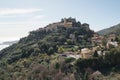 EZE, FRANCE - MARCH 10, 2023: Panoramic shot of Eze village with parfumerie Fragonard in spring