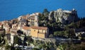 Eze village French riviera, CÃÂ´te d`Azur, mediterranean coast, Eze, Saint-Tropez, Cannes and Monaco. Blue water and luxury yachts. Royalty Free Stock Photo