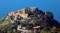 Eze village French riviera, CÃÂ´te d`Azur, mediterranean coast, Eze, Saint-Tropez, Cannes and Monaco. Blue water and luxury yachts. Royalty Free Stock Photo