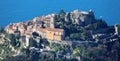 Eze village French riviera, CÃÂ´te d`Azur, mediterranean coast, Eze, Saint-Tropez, Cannes and Monaco. Blue water and luxury yachts. Royalty Free Stock Photo