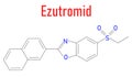 Ezutromid drug molecule. Activator of utrophin. Skeletal formula.