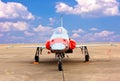 F 16 fighter aircraft against blue sky