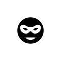 Hacker icon, computer cheater, isolated symbol, masked man