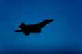 F-22 Raptor fighter jet silhouette Royalty Free Stock Photo