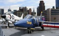 F-3 and F-11 jets on USS Intrepid Royalty Free Stock Photo