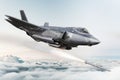 F-35 Advanced military aircraft locking on target and firing Missile`s .