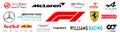 F1. Alfa Romeo Racing Orlen, AlphaTauri Honda, Alpine F1, Aston Martin Cognizant F1, Ferrari Mission Winnow, Uralkali Haas,