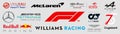 F1. Alfa Romeo Racing Orlen, AlphaTauri Honda, Alpine F1, Aston Martin Cognizant F1, Ferrari Mission Winnow, Uralkali Haas,