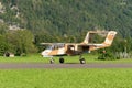 F-AZKM North american OV-10B Bronco airplane in Mollis in Switzerland Royalty Free Stock Photo