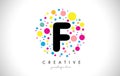 F Bubble Dots Letter Logo Design with Creative Colorful Bubbles.