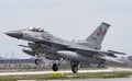 TURAF F-16C block 40 Fighting Falcon Take off Konya Anatolian eagle Exercises Royalty Free Stock Photo