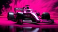 1992 F1 Car With Driver: Pink Racing Car In Magenta