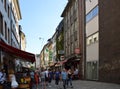 Street Szene in the Old Town of Duesseldorf, the Capital City of North Rhine - Westphalia Royalty Free Stock Photo