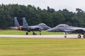 F-15E Stike Eagle departs Lakenheath Royalty Free Stock Photo