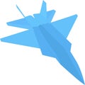 Fighter Paper Plane Vector Flat Illustration