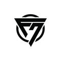 F7 7F Trianagle Circle Logo Design Concept for Corporate Company Identity