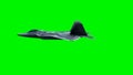 F-22 Fighter Jet, flying over city on green screen Royalty Free Stock Photo
