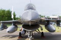 F16 fighter jet front view Royalty Free Stock Photo