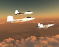 F-22 Fighter Jets in Sky