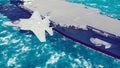 F-35 fighter takes off vertically from the aircraft carrier. 3D Rendering