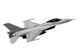 F-16 Fighting Falcon. Modern combat aircraft. Stylized image of a fighter jet on a white background.