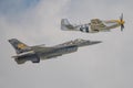 F16 Fighting Falcon and P51 Mustang at Dayton Air Show