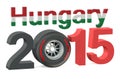 F1 Formula 1 Hungary Grand Prix in Hungaroring 2015 concept Royalty Free Stock Photo