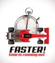F1 - Formula one competition - racing car as running time