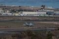 F-18 Hornet on runaway header Royalty Free Stock Photo